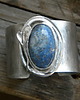 bransoletki wire wrapping Lapis lazuli z listkiem     - BRANSOLETA MANKIET - CUFF 2