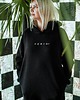 bluza z kapturem damska Bluza long z kapturem czarna SERIO? 1