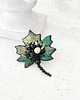 broszki Broszka LIŚCIE KLONU 2 ręcznie haftowana przypinka z koralikami 3