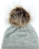 czapki damskie Jasnoszara czapka merino z odczepianym pomponem 3