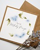 kartki scrapbooking Kartka na ślub rustykalna Niebieskie kwiaty i listki 1