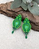 kolczyki soutache Verra kolczyki sutasz zielone lekkie wiosnne z kryształkami 2