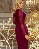 sukienki midi damskie 216-3 EMMA elegancka ołówkowa sukienka bordowa 3