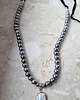 korale Naszyjnik z hematytem i perłą 3