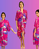 sukienki midi damskie KIMONO/ kopertowa sukienka 100% WISKOZA autorski wzór CHMURY róż niebo 1
