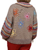 swetry damskie  Sweter brązowy z haftami i kołnierzykiem, rozmiar L/XL 3