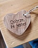 breloki Brelok serce z drewna, dobrze, że jesteś 3