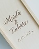 dodatki ślubne Drewniana skrzynka na wino 1