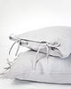 poduszki gładkie Lniana Poszewka Troczki LIGHT GRAY 1