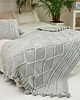 koce i narzuty Ręcznie robiony pled z pomponami 130x195 cm, koc na łóżko i sofę 2