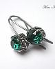 kolczyki wire wrapping Koronkowe-emerald 3