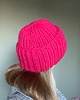 czapki damskie Wełniana czapka oversize - magenta 2