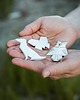 broszki Broszka Porcelanowa Origami Pies Siedzący Biały 5