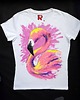 t-shirt damskie Ręcznie malowana damska koszulka Flaming 1