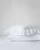 poduszki gładkie Lniana Poszewka Z Falbanką PURE WHITE 4