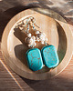 kolczyki z kamieniami Turkusowe kolczyki z motywem żółwia 1