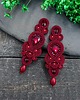 kolczyki soutache Kolczyki sutasz bordowe Keira wieczorowe eleganckie z kryształkami 2