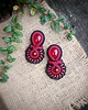 kolczyki soutache Kolczyki sutasz czerwono czarne sztyfty 1