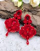 kolczyki soutache Sole kolczyki sutasz czerwone wieczorowe wiszące z kryształkami 2