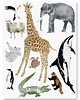 naklejki ścienne do pokoju dziecka NAKLEJKI EDUKACYJNE ANIMALS MINIZOO (zestaw mały) 2