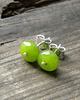 kolczyki wire wrapping jadeit - zielone jabłko 2