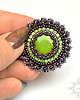 broszki Fleur Violette, broszka z jadeitem, beading, haft 4