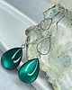 kolczyki szklane Długie kolczyki w perłowym odcieniu szmaragdu Ebru e48/1 4