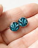 kolczyki szklane Turquoise Herbs kolczyki wkrętki na walentynki 5