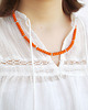 korale Orange lekki naszyjnik lniany 1