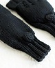 rękawiczki damskie Czarne rękawiczki Flap z klapką z merynosa 2