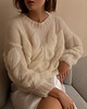 swetry damskie  Sweter Mohair leaf ecru 2