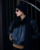 szale damskie Czarny wełniany komplet czapka + szalik 100% wełna merino 3