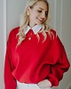 bluza bez kaptura damska Bluza Basic oversize czerwona 8