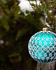 ozdoby choinkowe Koronkowa bombka, frywolitka, frywolitki, ozdoba choinkowa, turkusowa bombka 2