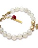 bransoletki z kamieni naturalnych Perle /white and red/ bransoletka - Szlachetna kolekcja 1
