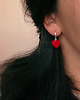 kolczyki z masy plastycznej Kolczyki MINI MINI HEARTS DROP RED 1