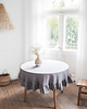 obrusy i serwetki Obrus okrągły z falbanką heavy linen TRUE GRAY 2