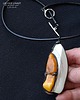 wisiory Krzemień pasiasty i bursztyn w designerskim wisiorze ręcznie robionym gift LUX 4