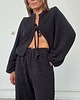 spodnie materiałowe damskie Spodnie Blush black boucl 3