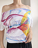 t-shirt damskie Pędzle fullprint Biały Oversize 2