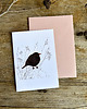 kartki okolicznościowe - wydruki Zimowy Kos- Kartka- Grafika- Ilustracja- Ptaki 1