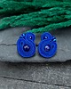 kolczyki soutache Kolczyki sutasz niebieskie sztyfty Largo lapis lazuli małe lekkie 2