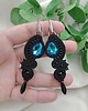 kolczyki soutache Turkusowe kolczyki, kolczyki akwamaryna, czarne turkusowe klipsy 2