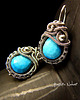 kolczyki wire wrapping Kolczyki Dragony Turkus Srebro 2