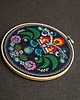 Ozdoby na ścianę Koguty łowickie - granatowy, haft w tamborku 20 cm 1