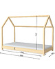 meble do pokoju dziecka Łóżko dziecięce domek Lilly sosna naturalna 200x90 cm 2