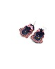 kolczyki soutache Granatowo-różowe kolczyki sutasz - kolekcja Flora 1