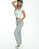 spodnie dresowe damskie Spodnie dresowe szare profilowane 4