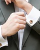 spinki do mankietów Spinki do mankietów okrągłe dąb z inicjałami i datą 2