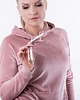 bluza z kapturem damska AKSAMITNA  bluza  RÓŻ- EMMA 1